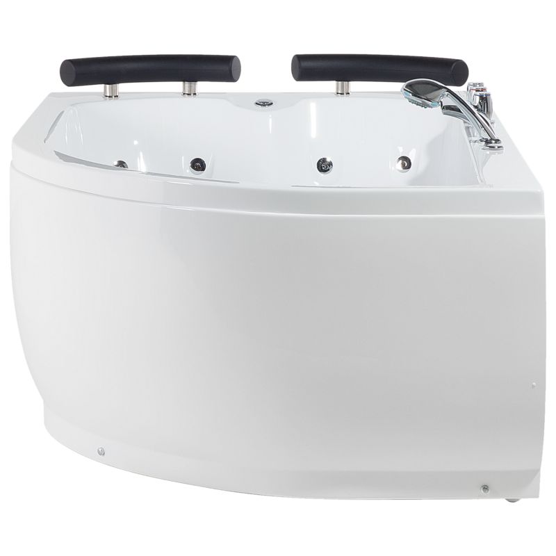 Hjørnebadekar med Hydromassage LED Paradiso Højrevendt 155 x 110 cm Hvid