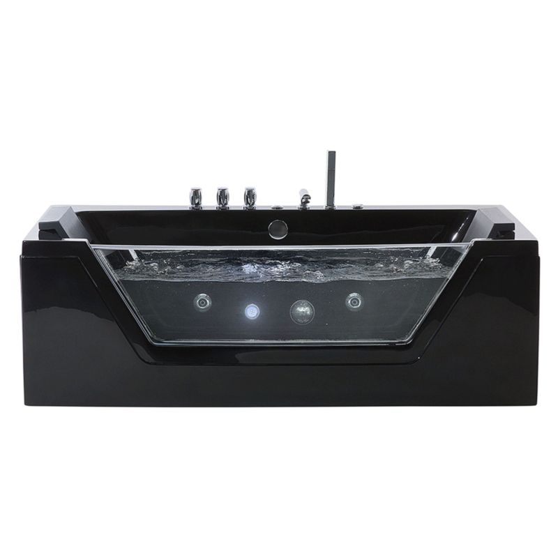 Hjørnebadekar med Hydromassage og LED 153 x 71 cm Sort