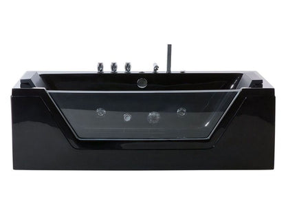 Hjørnebadekar med Hydromassage og LED 153 x 71 cm Sort