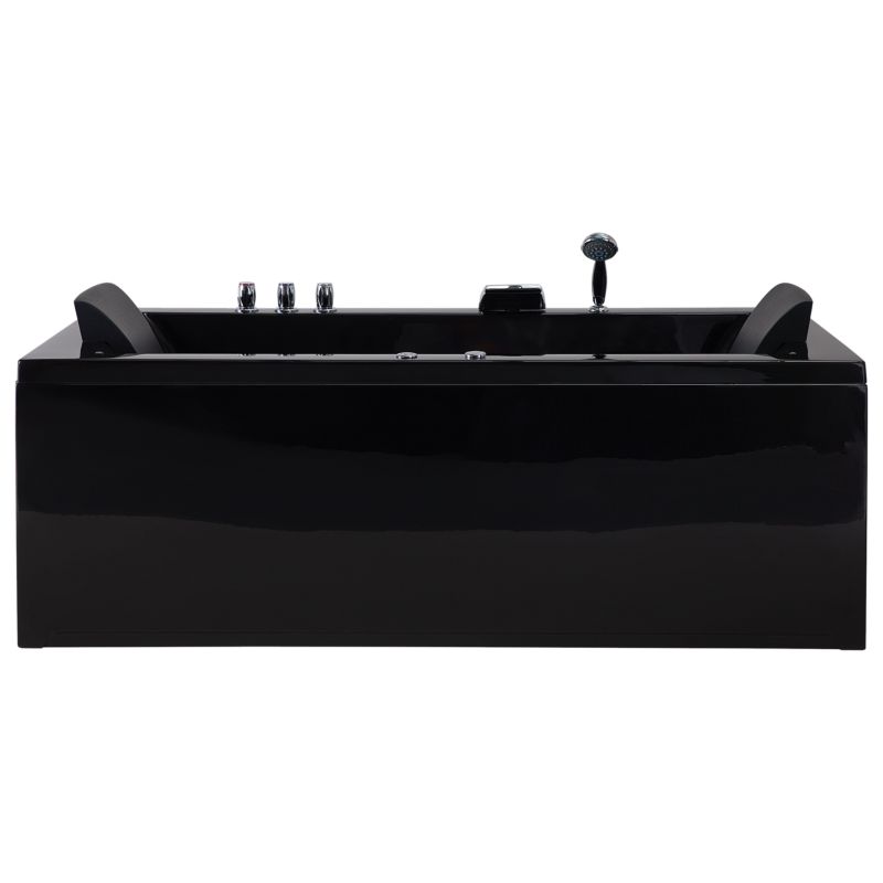 Hjørnebadekar med Hydromassage LED Varadero Venstrevendt 183 x 90 cm Sort