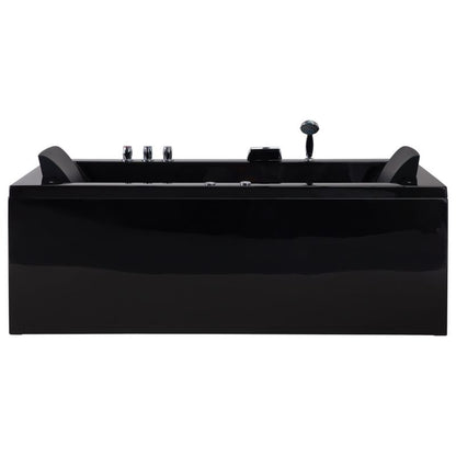 Hjørnebadekar med Hydromassage LED Varadero Venstrevendt 183 x 90 cm Sort