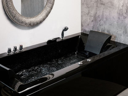 Hjørnebadekar med Hydromassage LED Varadero Venstrevendt 183 x 90 cm Sort