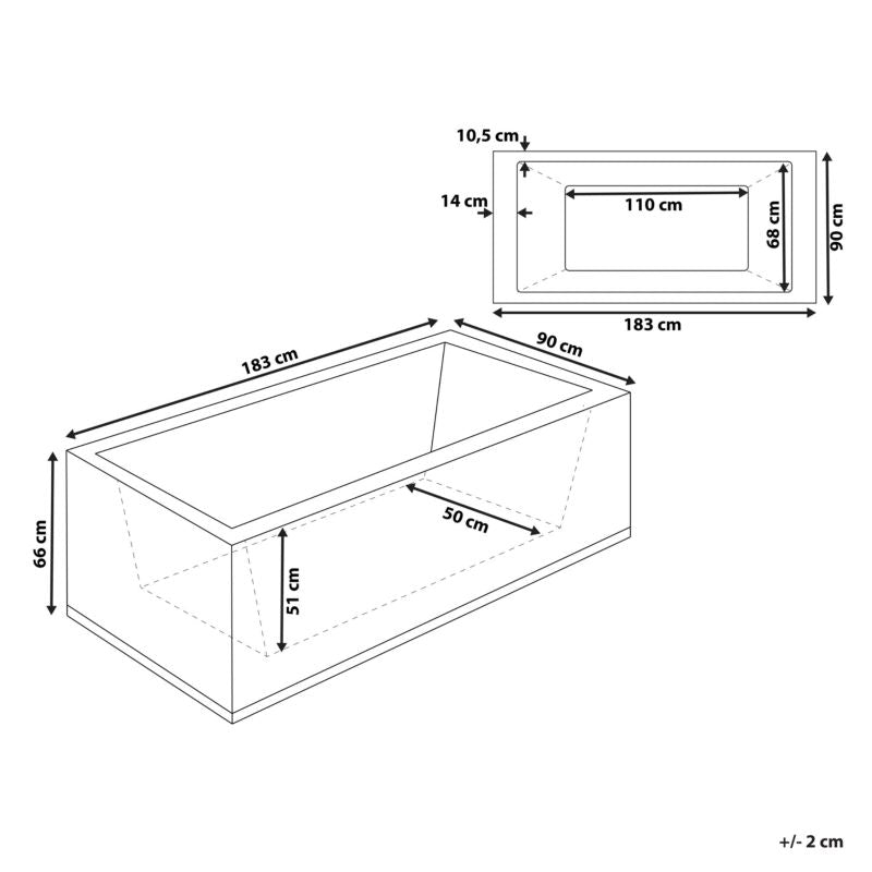 Hjørnebadekar med Hydromassage LED Varadero Venstrevendt 183 x 90 cm Sort
