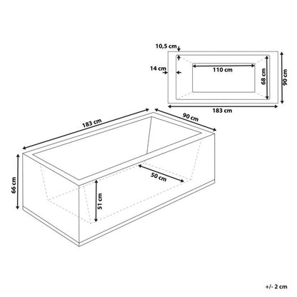 Hjørnebadekar med Hydromassage LED Varadero Venstrevendt 183 x 90 cm Sort