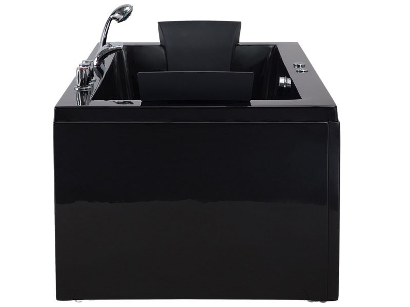 Hjørnebadekar med Hydromassage LED Varadero Venstrevendt 183 x 90 cm Sort