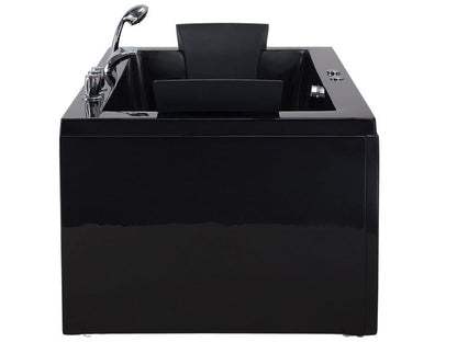 Hjørnebadekar med Hydromassage LED Varadero Venstrevendt 183 x 90 cm Sort