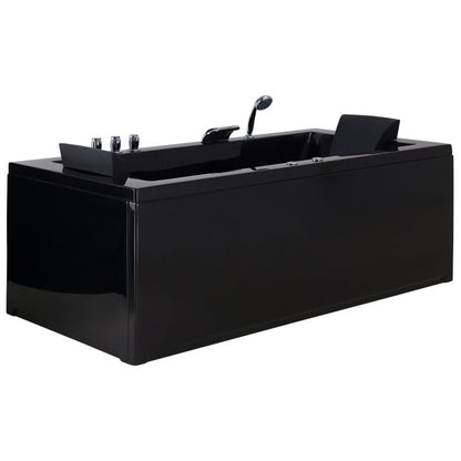 Hjørnebadekar med Hydromassage LED Varadero Venstrevendt 183 x 90 cm Sort