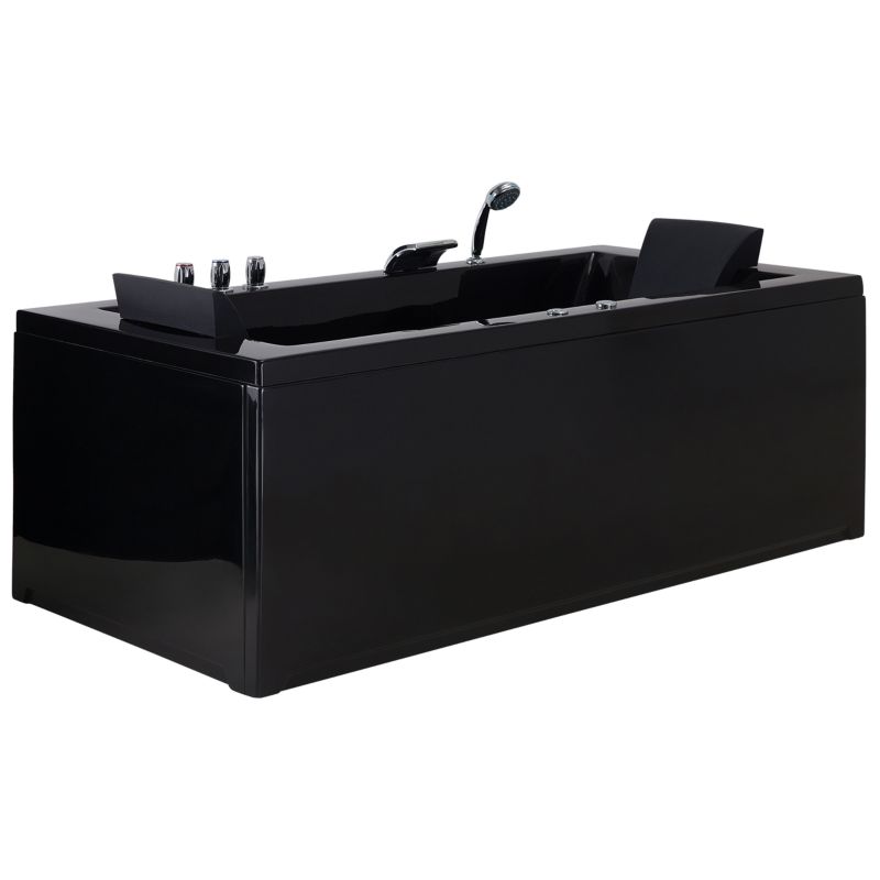 Hjørnebadekar med Hydromassage LED Varadero Venstrevendt 183 x 90 cm Sort