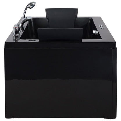 Hjørnebadekar med Hydromassage LED Varadero Venstrevendt 183 x 90 cm Sort