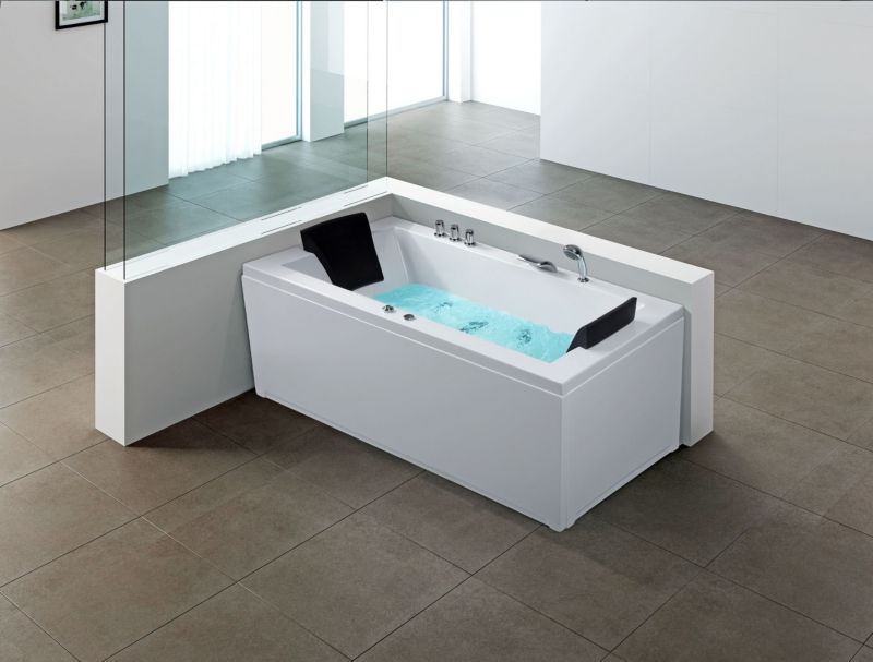 Hjørnebadekar med Hydromassage LED Varadero Højre 183 x 90 cm Hvid