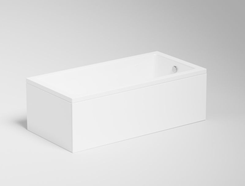 Rektangulært badekar Quattro Mini 130x70 cm hvid inkl. beklædning og sifon | 5904257441201