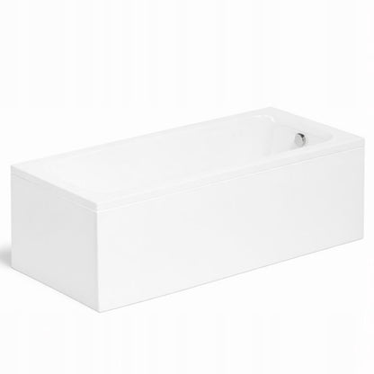 Akryl Badekar Rektangulært 160x70 cm Hvid med Forklæde og Afløbssæt