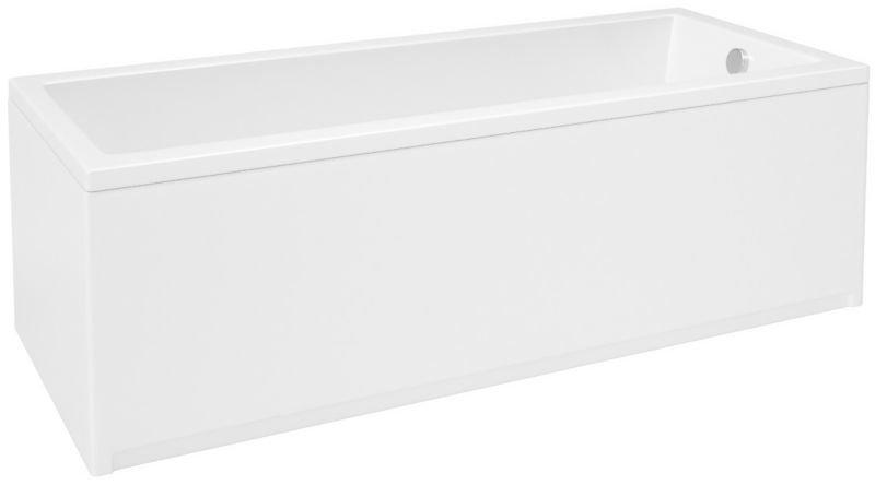 Rektangulært Badekar 170x70 cm med Beklædning Hvid Akryl