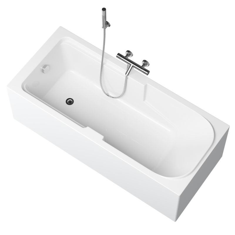 Rektangulært Badekar Melora 160x70 cm Hvid med Armatur