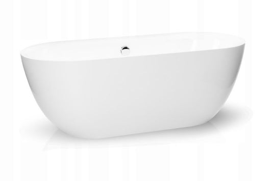 Fritstående badekar Corciano Bari 170 x 75 cm hvid oval akryl 1 stk.