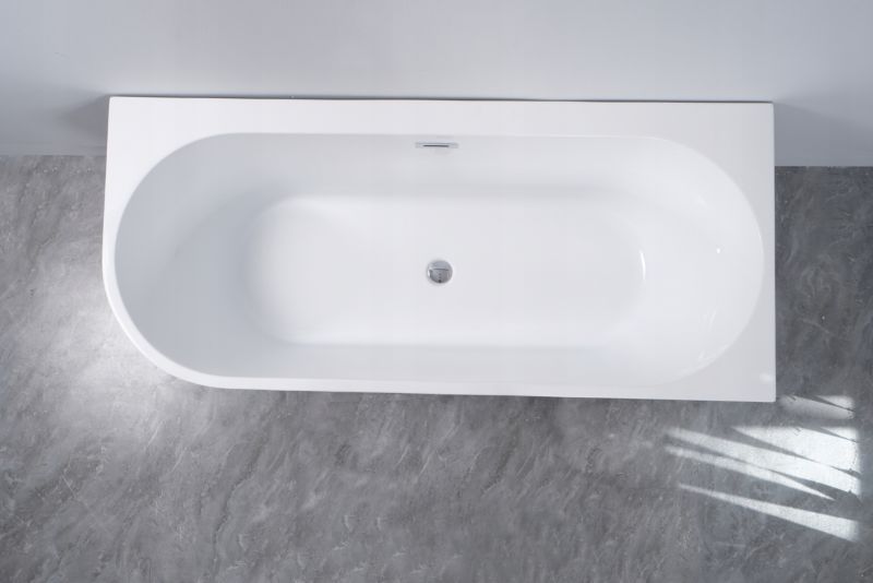 Fritstående badekar Crete Sort 170x75 cm Højre