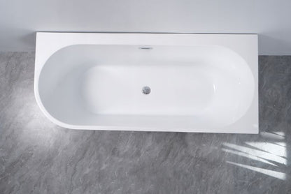 Fritstående badekar Crete Sort 170x75 cm Højre