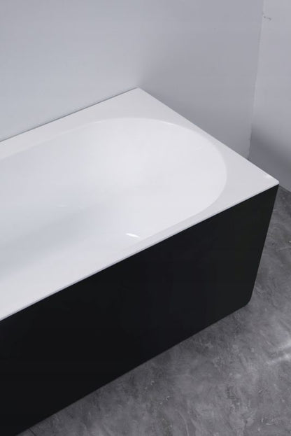 Fritstående badekar Crete Sort 170x75 cm Højre
