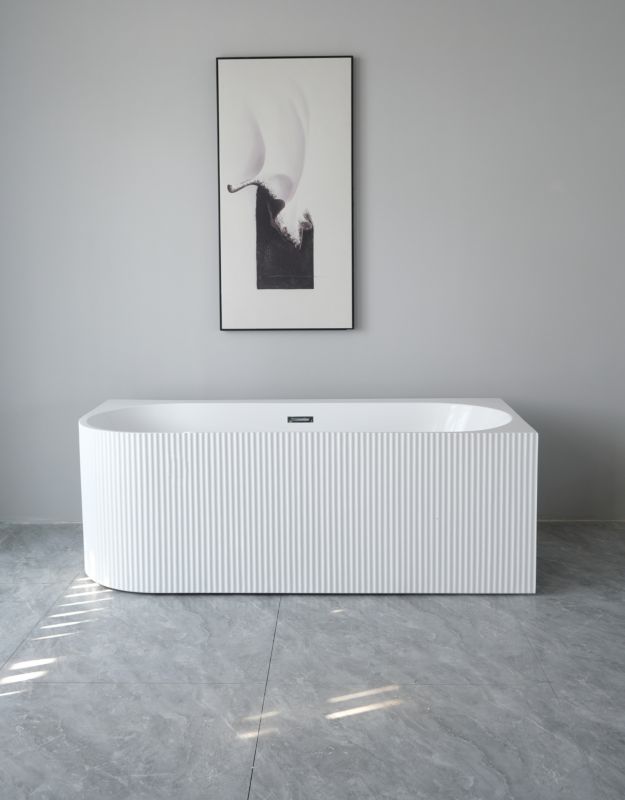 Fritstående Badekar Crete Plus 170x75 cm Hvid Højre med Tilbehør