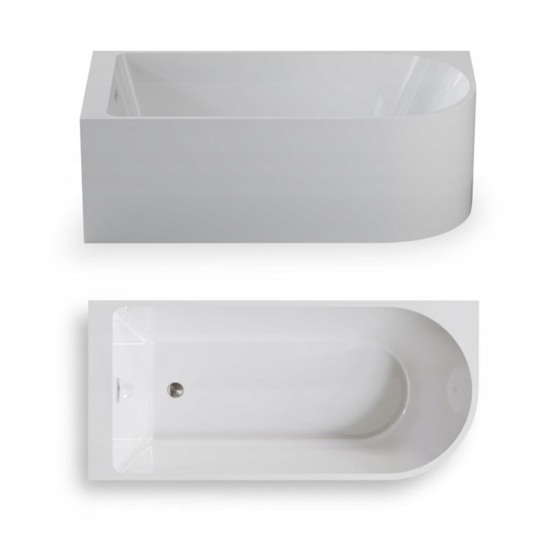 Fritstående Badekar Corciano Porto Venstre 160x75 cm Hvid