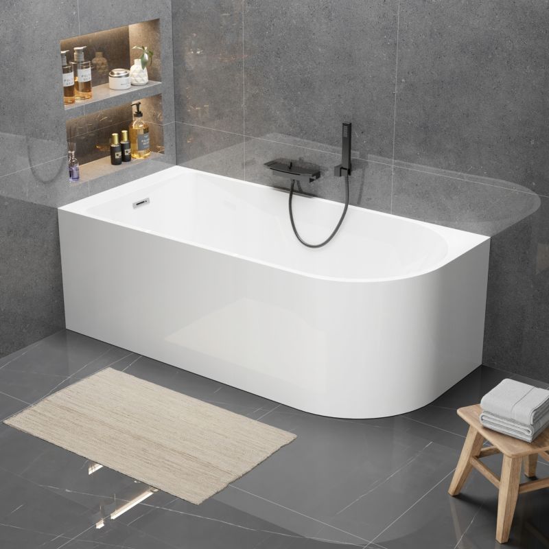 Fritstående Badekar Corciano Porto Venstre 160x75 cm Hvid