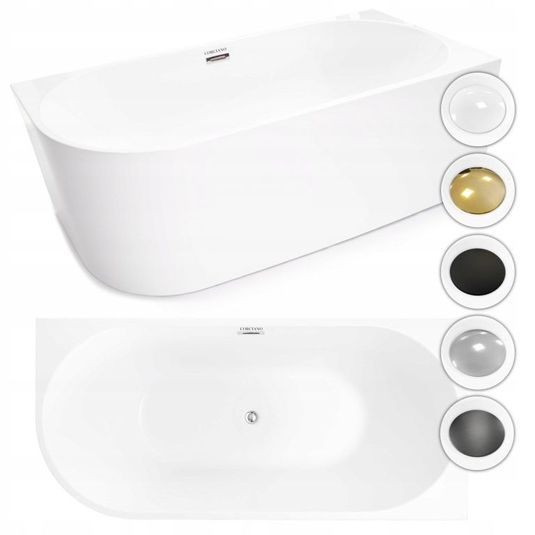 Fritstående Badekar Corciano Crete Hvid 160 x 75 x 58 cm