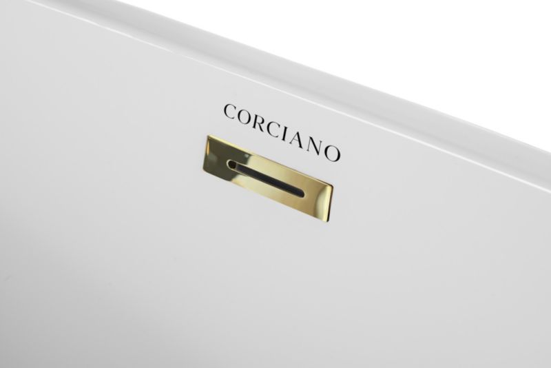 Fritstående badekar Corciano Pula venstre 170x80 cm med gulddetaljer 1 stk.