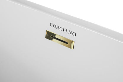 Fritstående badekar Corciano Pula venstre 170x80 cm med gulddetaljer 1 stk.