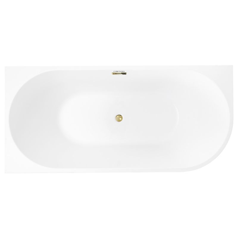 Fritstående badekar Corciano Pula venstre 170x80 cm med gulddetaljer 1 stk.