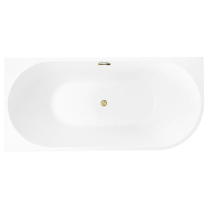 Fritstående badekar Corciano Pula venstre 170x80 cm med gulddetaljer 1 stk.