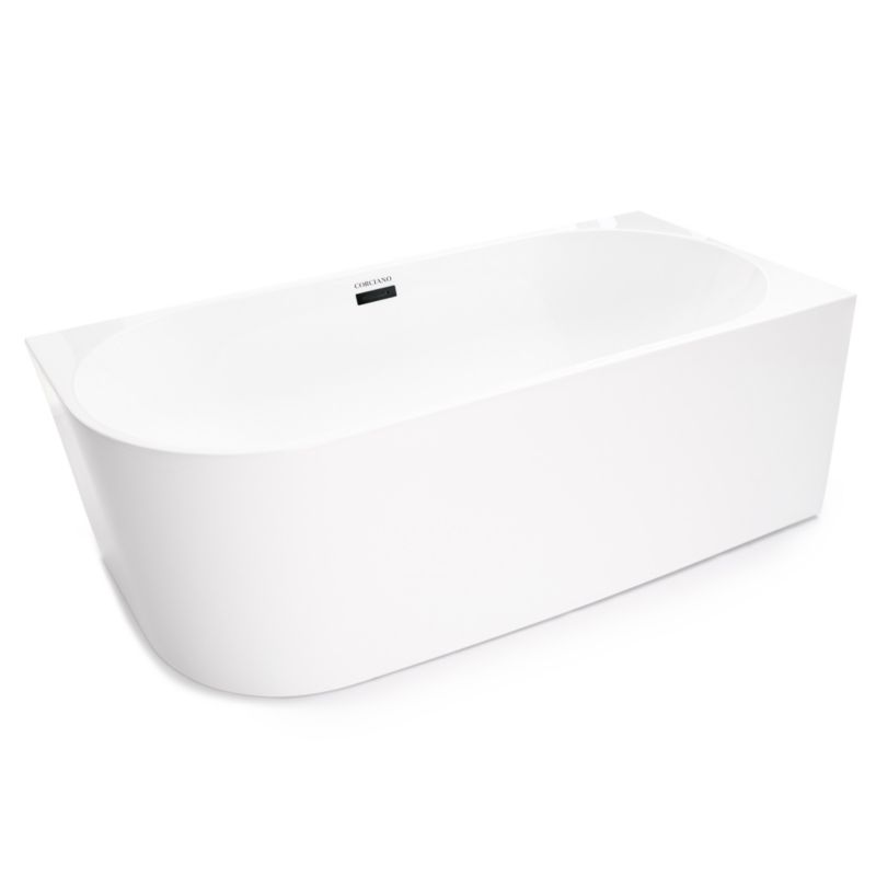 Fritstående badekar Corciano Pula Højre 170x80 cm med sorte detaljer 1 stk.