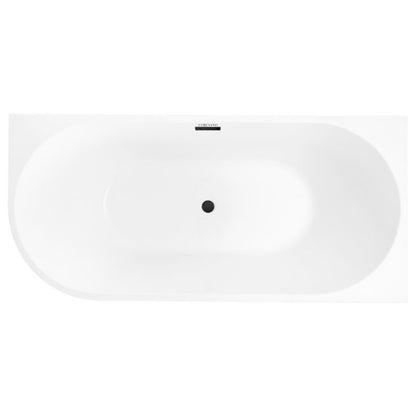 Fritstående badekar Corciano Pula Højre 170x80 cm med sorte detaljer 1 stk.