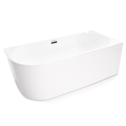 Fritstående badekar Corciano Pula højre 170x80 cm med tilbehør i børstet stål, 1 stk.