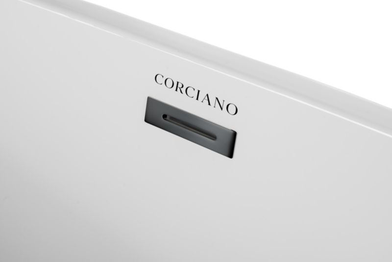 Fritstående badekar Corciano Pula højre 170x80 cm med tilbehør i børstet stål, 1 stk.