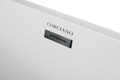 Fritstående badekar Corciano Pula højre 170x80 cm med tilbehør i børstet stål, 1 stk.