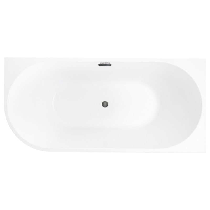 Fritstående badekar Corciano Pula højre 170x80 cm med tilbehør i børstet stål, 1 stk.