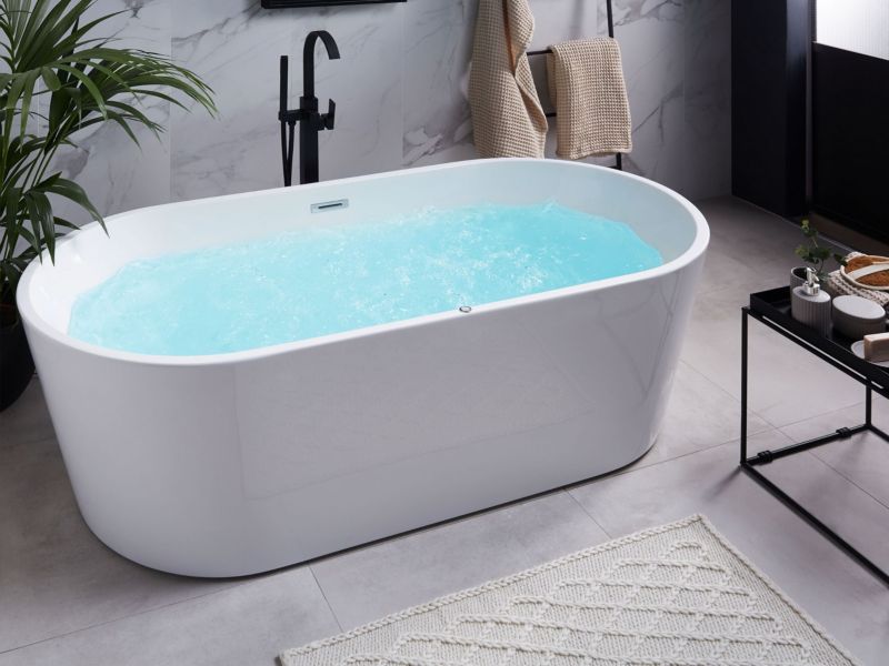 Fritstående LED-badekar HAVANA 170x80 cm Hvid | 4251682262866