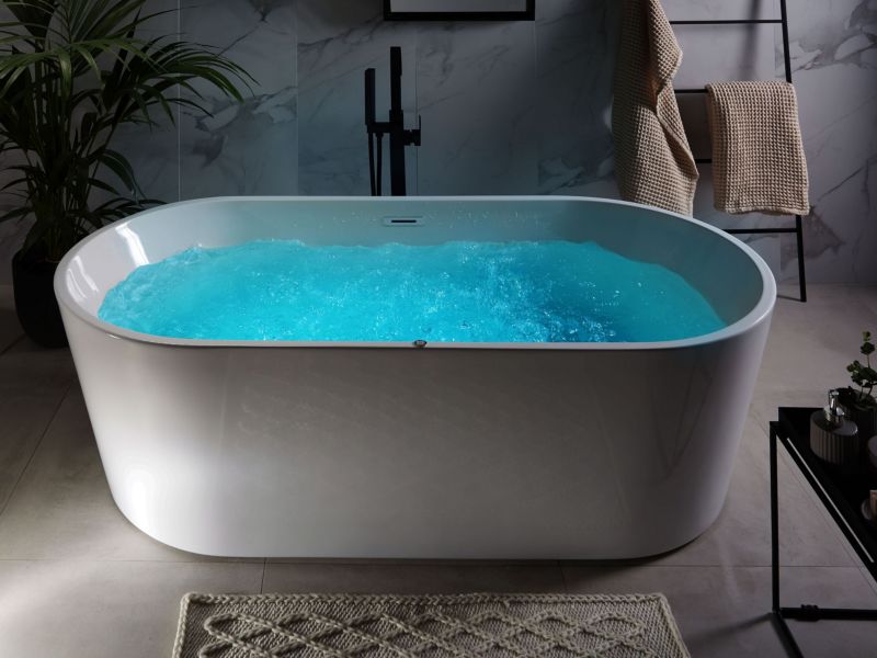 Fritstående LED-badekar HAVANA 170x80 cm Hvid | 4251682262866