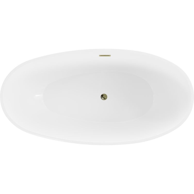 Fritstående badekar Mexen Bilbao 180 x 90 cm hvid/sort med guldløb 1 stk.