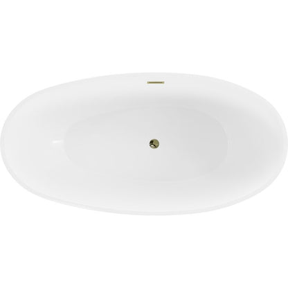 Fritstående badekar Mexen Bilbao 180 x 90 cm hvid/sort med guldløb 1 stk.