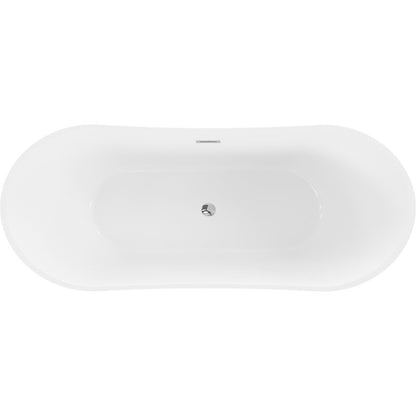 Fritstående badekar Mexen Celia 170 x 75 cm hvid med krom overløb, 1 stk.