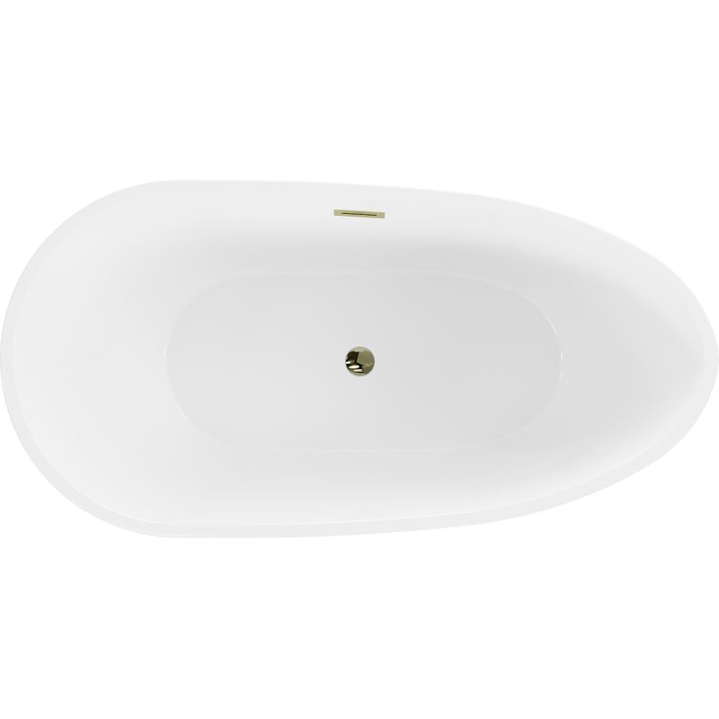 Mexen Eos fritstående badekar 150 x 75 cm hvid/sort med guldfarvet overløb, 1 stk.
