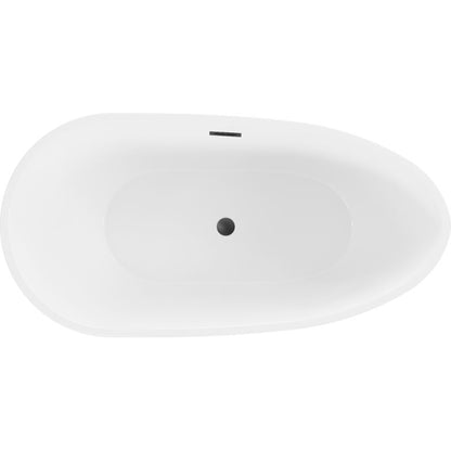 Fritstående badekar Mexen Eos 150 x 75 cm hvid med sort overløb, 1 stk.