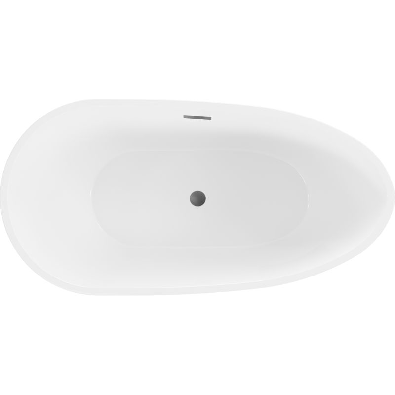 Mexen Eos fritstående badekar 150 x 75 cm hvid med overløb gun metal 1 stk.