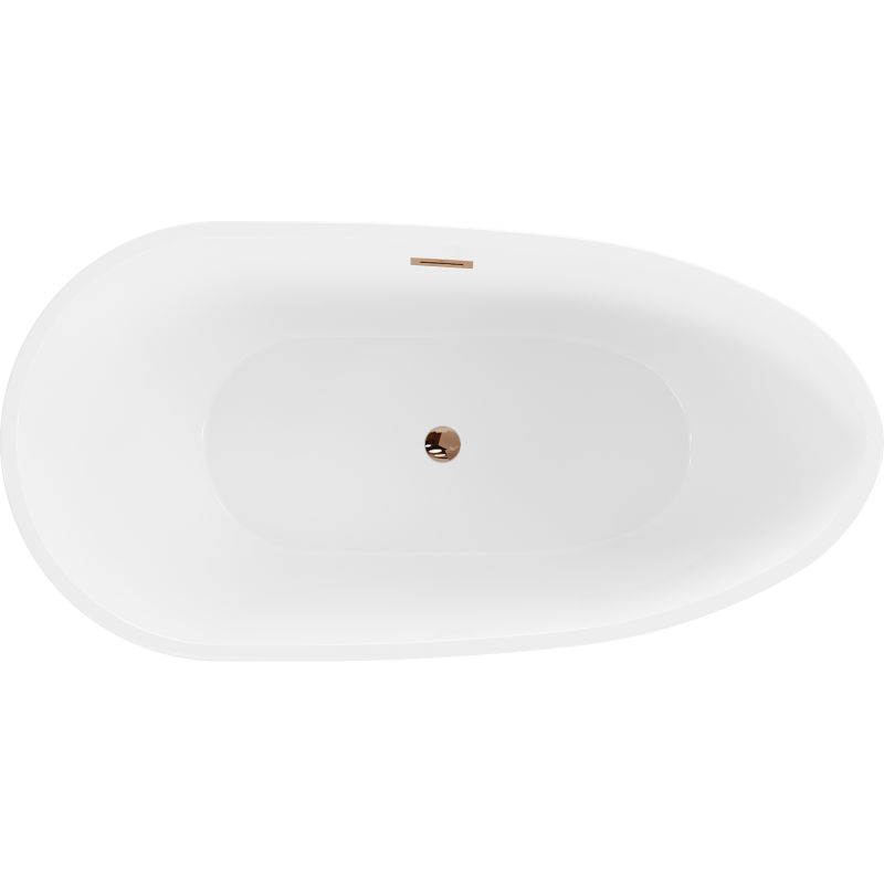 Fritstående badekar Mexen Eos 150 x 75 cm hvid med overløb i rosa guld 1 stk.