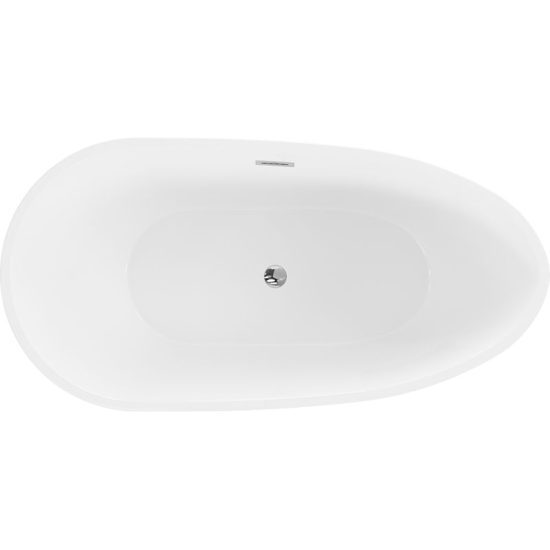 Mexen Eos fritstående badekar 170 x 75 cm hvid med overløb i krom, 1 stk.
