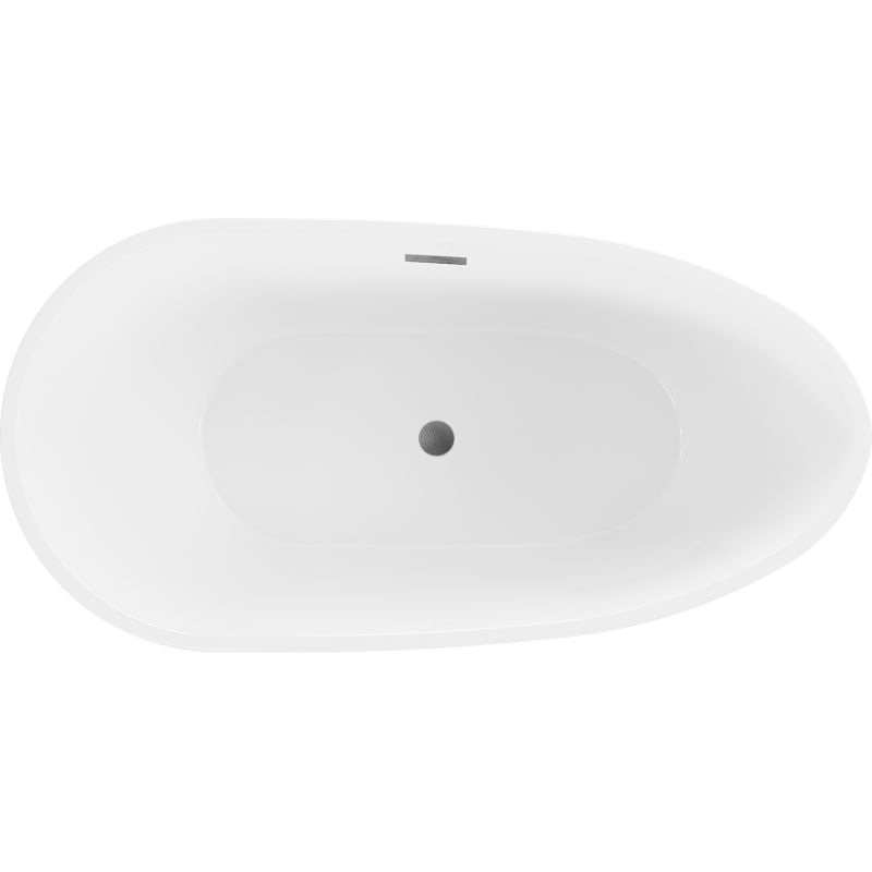 Fritstående badekar Mexen Eos 170 x 75 cm hvid med overløb gun gray børstet 1 stk.