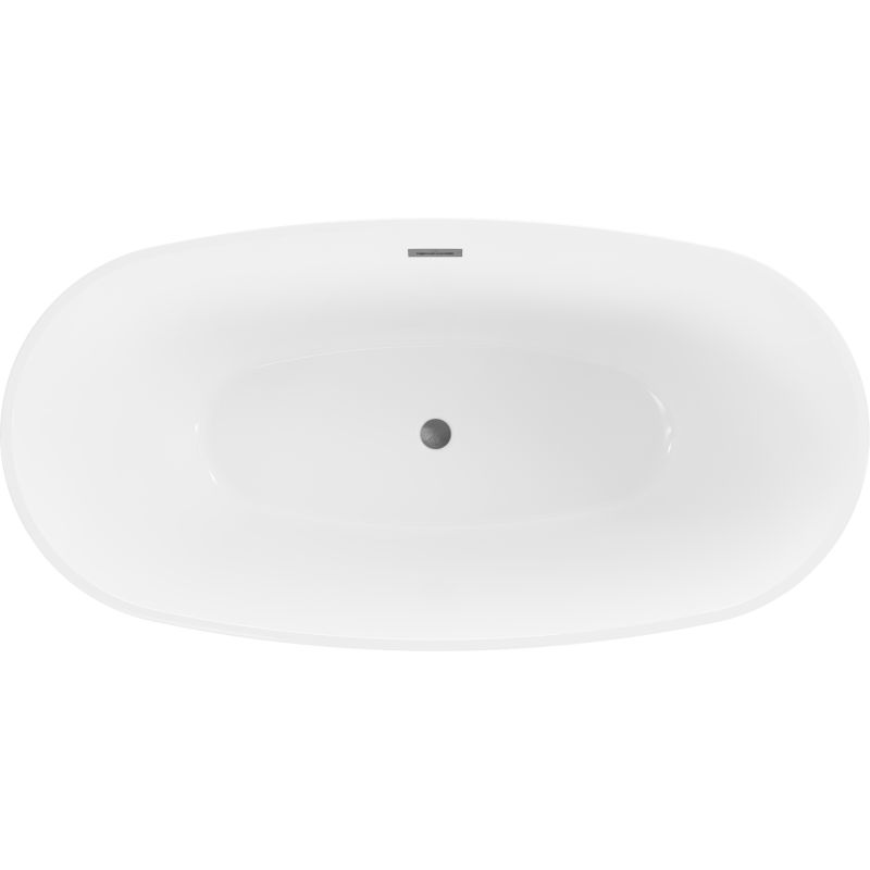 Fritstående badekar Mexen Eris 170 x 80 cm hvid/sort gun gray børstet overløb 1 stk.