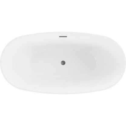 Fritstående badekar Mexen Eris 170 x 80 cm hvid/sort gun gray børstet overløb 1 stk.