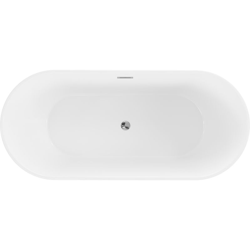 Mexen Flavia fritstående badekar 150 x 75 cm hvid med krom overløb, 1 stk.